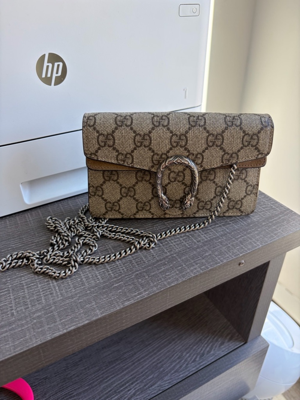 Gucci GG Supreme Dionysus Shoulder Bag in Beige and Brown - Picture 2 of 5